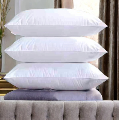 LIPONOS LUXURY Microfibre Solid Sleeping Pillow Pack of 3(White)