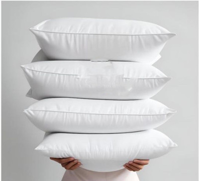 Urmila Creation LUXURY Polyester Fibre Abstract Sleeping Pillow Pack of 4(White)