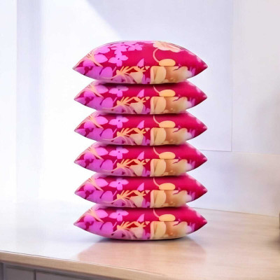 GZZZSD Microfibre Sleeping Pillow Pack of 6 Solid(PINKE)