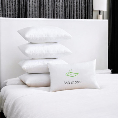 SOFT SNOOZE Microfibre Sleeping Pillow Pack of 5 Solid Luxury(White)