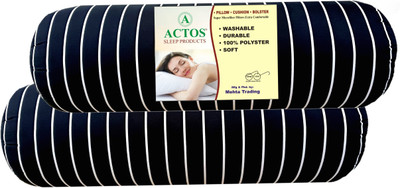 ACTOS Round Microfibre Stripes Bolster Pack of 2(Black26)