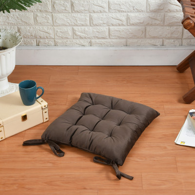 ZUCLLIN Polyester Fibre Solid Chair Pad Pack of 1(Coffee)
