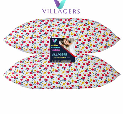 VILLAGERS LUXURY Polyester Fibre Abstract Sleeping Pillow Pack of 2(Multicolor)