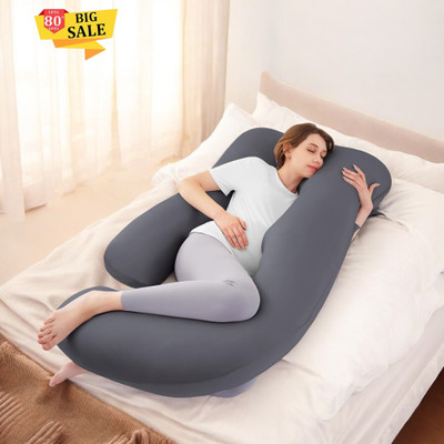 THUKRAN Polyester Fibre Solid Pregnancy Pillow Pack of 1(Grey)