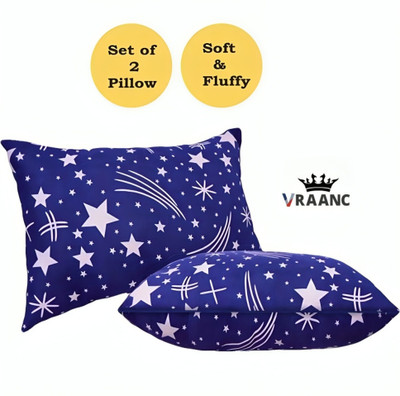 vraanc Luxury Microfibre Abstract Sleeping Pillow Pack of 2(Blue)