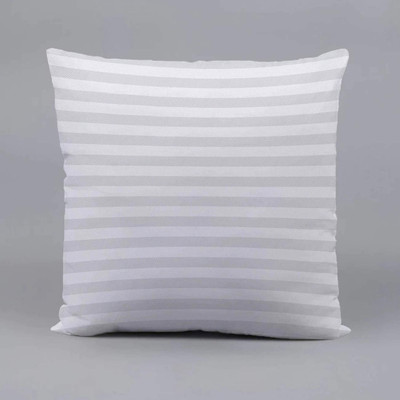 softlyf Microfibre Cushion Pack of 1 Solid Cotton Satin Striped Pillow Cushion Fillers Inserts For Bed, Sofa(White)
