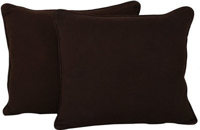 LINENWALAS Microfibre Solid Sleeping Pillow Pack of 2(Dark Brown)