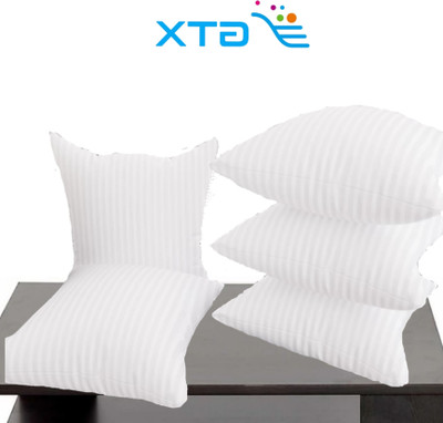 GTX Microfibre Cushion Pack of 5 Stripes Premium cushion set(White)