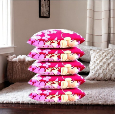 CATHROL Microfibre Abstract Sleeping Pillow Pack of 5(Pink)