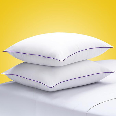 SIROKI BOND Microfibre Stripes Orthopaedic Pillow Pack of 2(White-1)