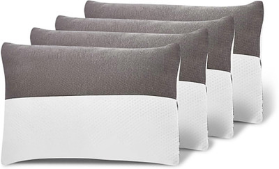 Wakefit Polyester Fibre Solid Sleeping Pillow Pack of 4(White, Grey)