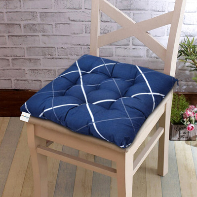 HOMESTIC by Kuber Industries Microfibre Solid Chair Pad Pack of 1(Blue)