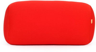 OrkaSleep Round Bolster Bed Pillow | Soft & Fluffy for Neck & Back Support 30x16 CM Microbeads Solid Sleeping Pillow Pack of 1(Red Pack of 1)