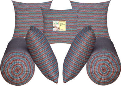 ACTOS Microfibre Bolster Pack of 7 Floral 5 Cushion And 2(Pink13)