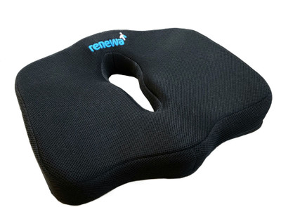 Renewa Coccyx Pillow tailbone seat Cushion for sciatica, back pain relief Back / Lumbar Support(Black)