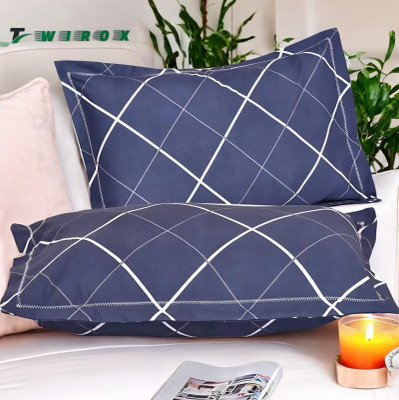 TWIROX LUXURY Microfibre Solid Sleeping Pillow Pack of 2(Blue)