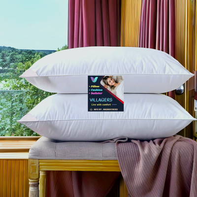 VILLAGERS LUXURY Polyester Fibre Abstract Sleeping Pillow Pack of 2(White)