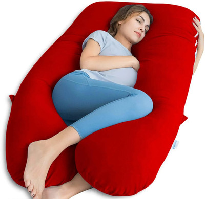 THUKRAN U Shape Polyester Fibre Solid Pregnancy Pillow Pack of 1(Red)