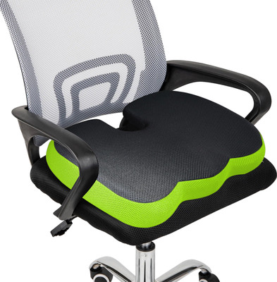 Sleepsia Coccyx Cushion Tailbone Support & Lower Back Lumbar Support Pillow- Memory Foam Solid Chair Pad Pack of 1(Green)
