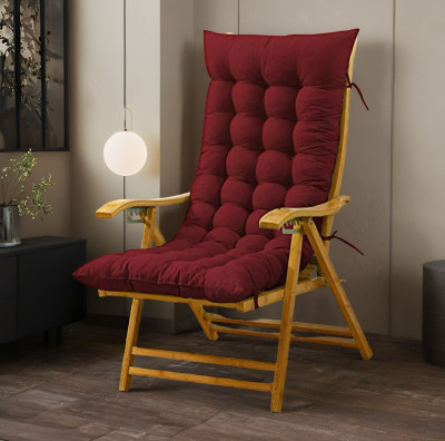 SOFT SNOOZE Microfibre Chair Pad Pack of 1 Solid Soft Ultra Luxury(Maroon)