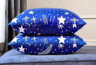 YPOLOIPO LUXURY Polyester Fibre Abstract Sleeping Pillow Pack of 2(Blue)