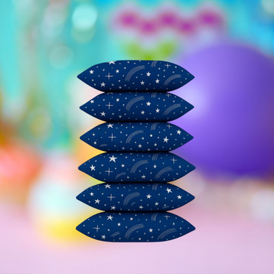 CATHROL Polyester Fibre Sleeping Pillow Pack of 6 Abstract 6 Pillows(Blue)