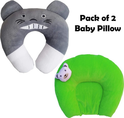 Ehouseall Store Mustard Seeds, Cotton Baby Pillow Pack of 2 Toons & Characters(Grey and Green)