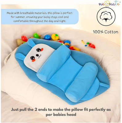 Neonate Care Cotton Baby Pillow Pack of 1 Solid(Blue)