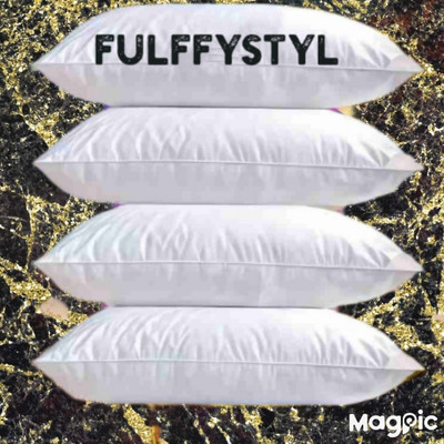 fulffystyl Microfibre Sleeping Pillow Pack of 4 Abstract(White)
