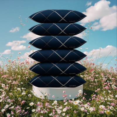 CATHROL Microfibre Sleeping Pillow Pack of 6 Abstract(Blue)