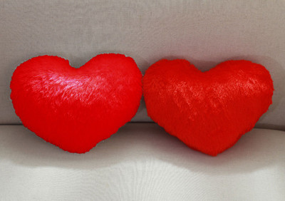 PICKKART Microfibre Solid Cushion Pack of 2(Red, Red)