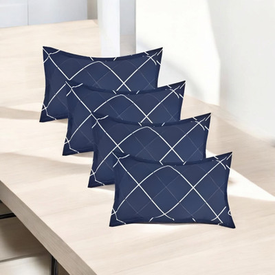 GZZZSD Microfibre Sleeping Pillow Pack of 4 Solid(Blue)