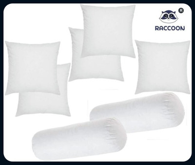 RACCOON Microfibre Solid Bolster Pack of 7(White)