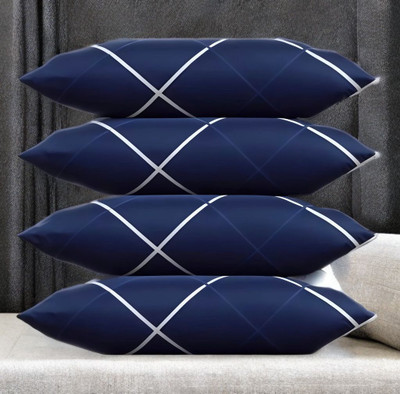 Urmila Creation Microfibre Sleeping Pillow Pack of 4 Solid LUXURY(Blue)