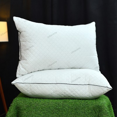 Urban Arts UltraSonic Polyester Fibre Geometric Sleeping Pillow Pack of 2(White)