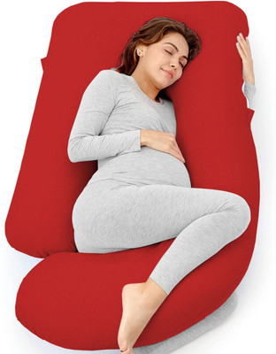 Prifarodo G-series Polyester Fibre Solid Pregnancy Pillow Pack of 1(Maroon)