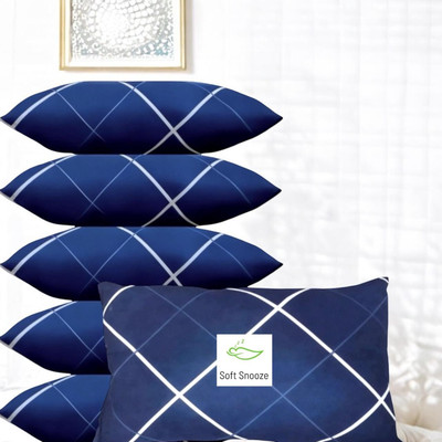 SOFT SNOOZE Soft Luxury Microfibre Abstract Sleeping Pillow Pack of 6(Blue)