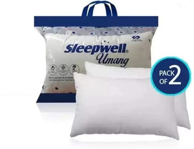 Sleepwell Pillow Set || Comfort And Support Pillow Microfibre Solid Sleeping Pillow Pack of 2(White)