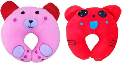 Nadaun Microfibre Baby Pillow Pack of 2 Toons & Characters(Red, Pink)
