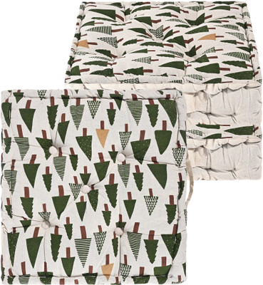 KUBER INDUSTRIES Microfibre Abstract Chair Pad Pack of 3(Green)
