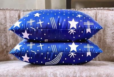 YPOLOIPO LUXURY Polyester Fibre Abstract Sleeping Pillow Pack of 2(Blue)