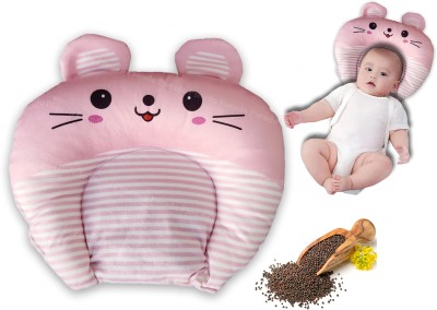 Pseudo Pillow for Newborn Baby Mustard Seeds Animals Baby Pillow Pack of 1(Pink)