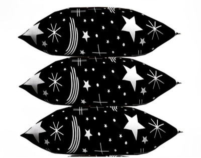 TWIROX LUXURY Microfibre Abstract, Solid Sleeping Pillow Pack of 3(Black)