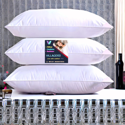Tecsun LUXURY Polyester Fibre Abstract Sleeping Pillow Pack of 3(White)