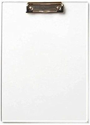 ANTIMATTER Transparent Unbreakable Paper Clipboard Writing Pad(Set of 1, Silver)