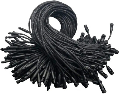 Aakriti Wax Hang Tag String Rope with Snap Lock Pin Loop Fastener Hook Ties for Clothes, Black Wax Tag  Pins(Set Of 1000, Black)