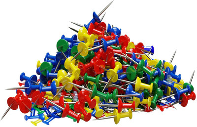 Boardy 150 Pins Premium Plastic Multicolor Push Pins, Pins for Notice & Display Boards Nickel Steel Tip Bulletin Board  Pins(Set Of 150, Multicolor)