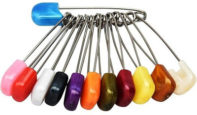 KDGTREADS plastic, stainless steel  Pins(Set Of 12, Multicolor)
