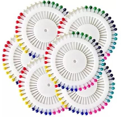 JRYU Plastic Pearl Head, Stainless Steel Tip  Pins(Set Of 240, Multicolor)