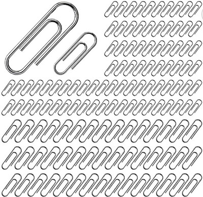 SAHAPECT Metal, Stateliness Steel Paper Gem U Clip 35mm Long Holding Loose Papers Re-usable  Pins(Set Of 100, Silver)